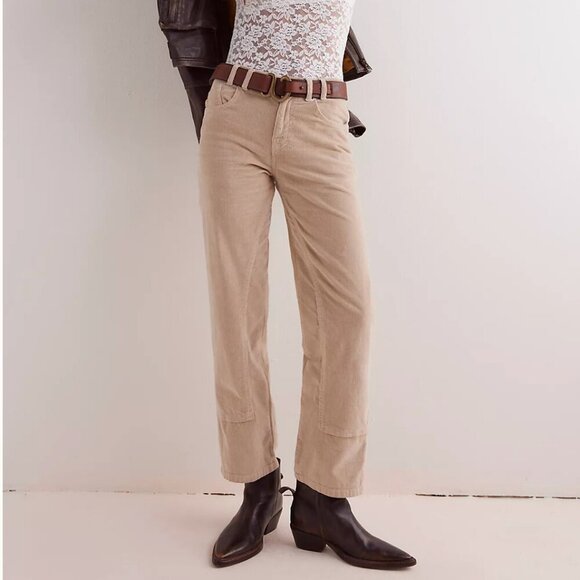 Free People We The Free Risk Taker High Rise Ivory Cord Jeans Size 25 NWT - Picture 1 of 7